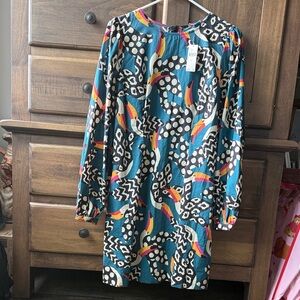 Vibrant Long Sleeve Dress with Abstract Patterns